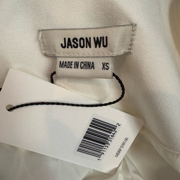 NWT Jason‎ Wu Cropped Lapel Blazer in White Black Size Extra Small - Picture 8 of 9